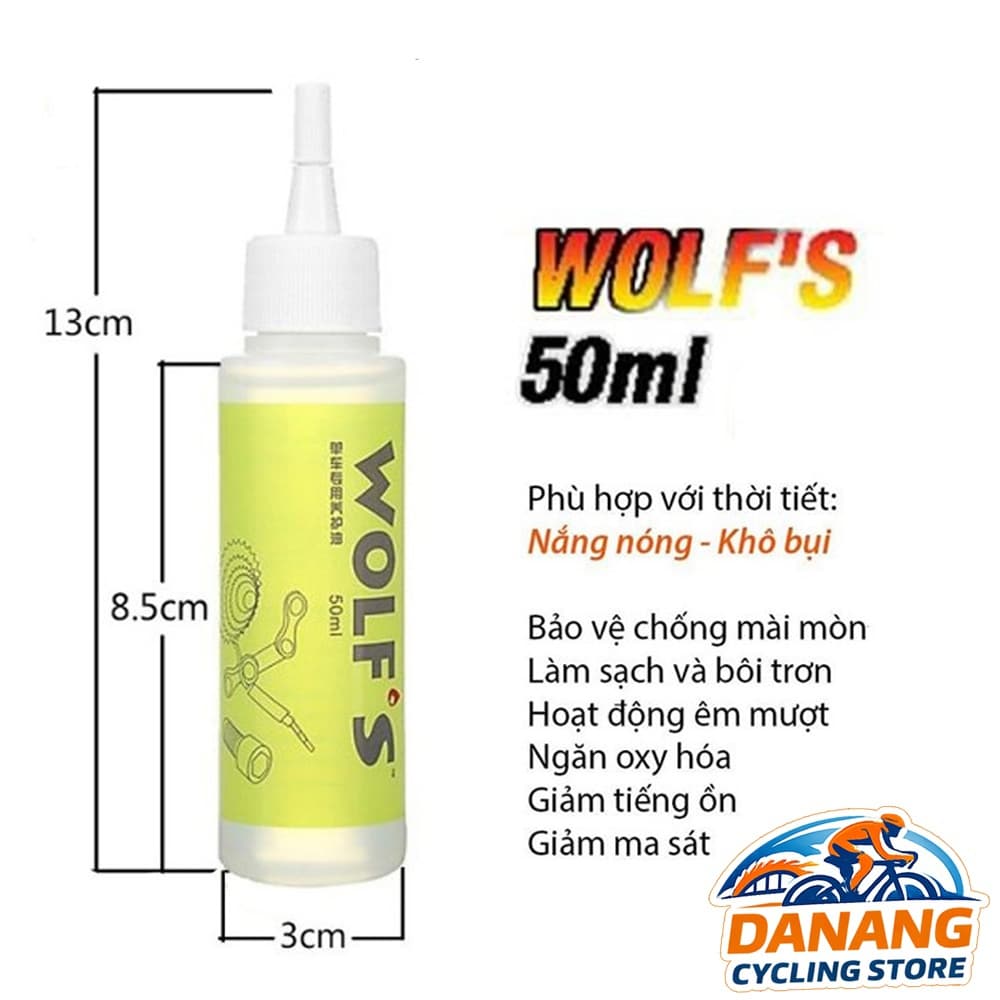 Dầu Nhớt Tra Sên Xích Líp Xe Đạp WOLF'S 50ml Dầu Bôi Trơn Sên Líp Chống Rỉ Sét Bảo Dưỡng Xe Đạp