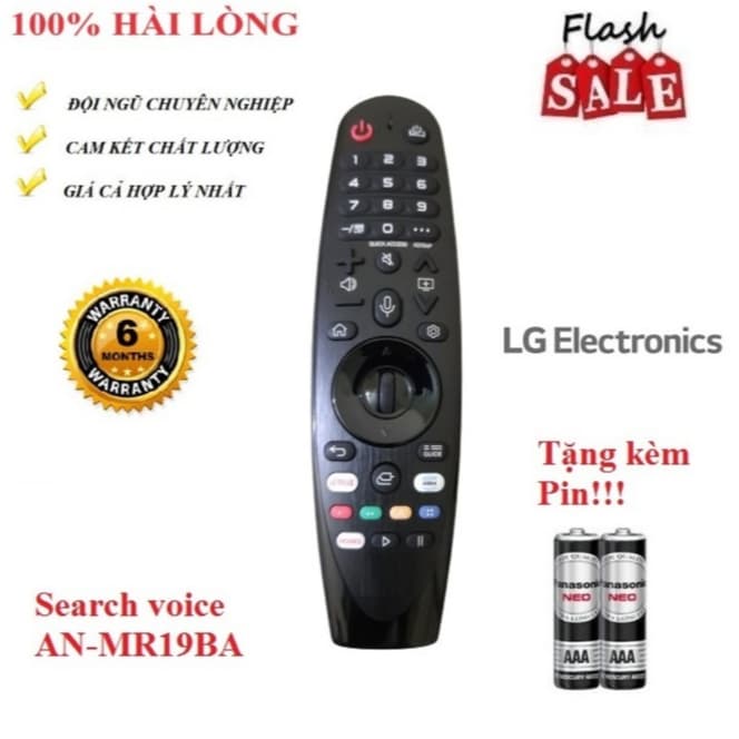 Remote Điều khiển thay thế tương thích cho TV LG AN MR19BA giọng nói Hàng mới + Tặng Pin