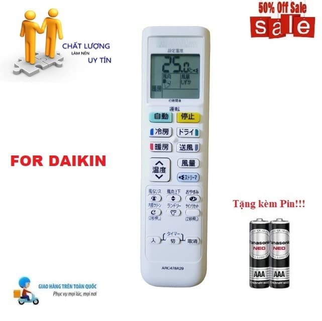 Remote Điều khiển thay thế tương thích cho điều hòa Dai_kin hàng nội địa nhật bãi DÙNG THAY KHIỂN HÃNG
