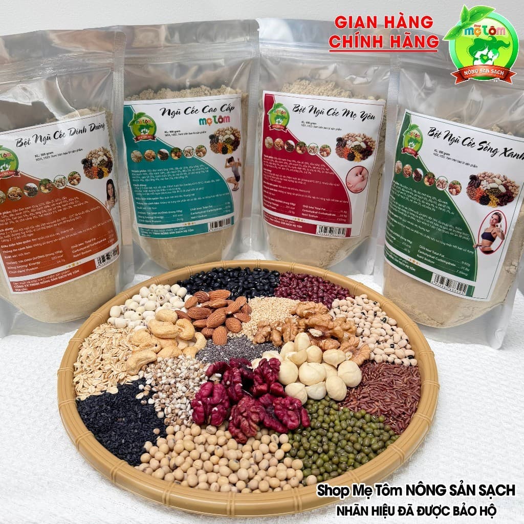 BỘT NGŨ CỐC MẸ TÔM (1Kg) BỘT DINH DƯỠNG TĂNG CÂN LỢI SỮA NỘI TIẾT TỐ GIẢM CÂN NGŨ CỐC KHÔNG ĐẬU NÀNH