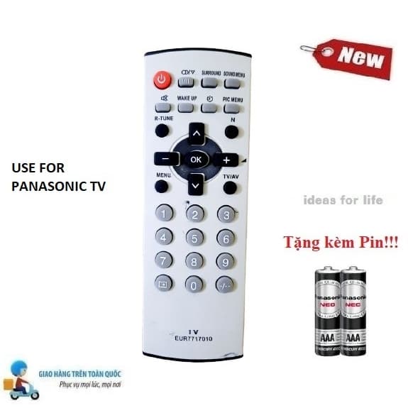 Điều khiển thay thế tương thích cho tivi Pa_na_so_nic đời cũ Hàng tốt Pa_na_so_nic Tặng kèm Pin