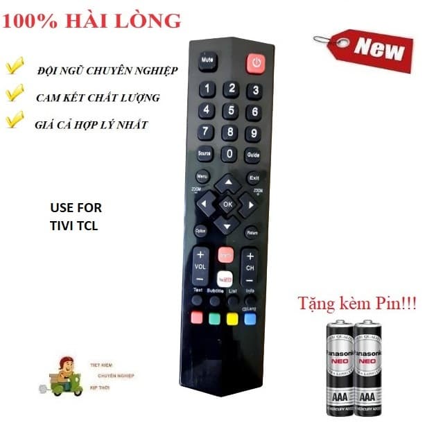 Điều khiển thay thế tương thích cho tivi TCL 1 Hàng mới Tặng kèm Pin các dòng TV TCL CRT LCD LED Smart TV