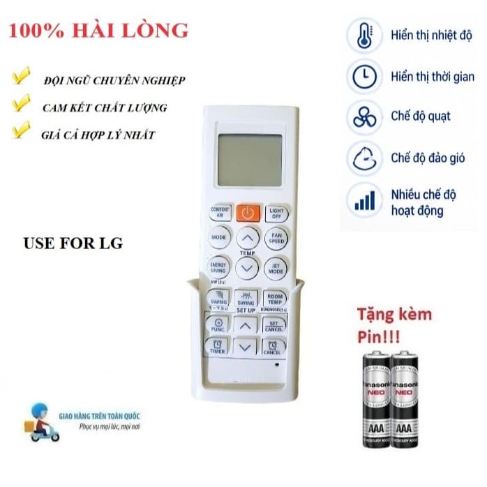 Remote Điều khiển thay thế tương thích cho điều hòa LG NÚT CAM 1&2 chiều Inverter mới Fullbox Tặng PIN