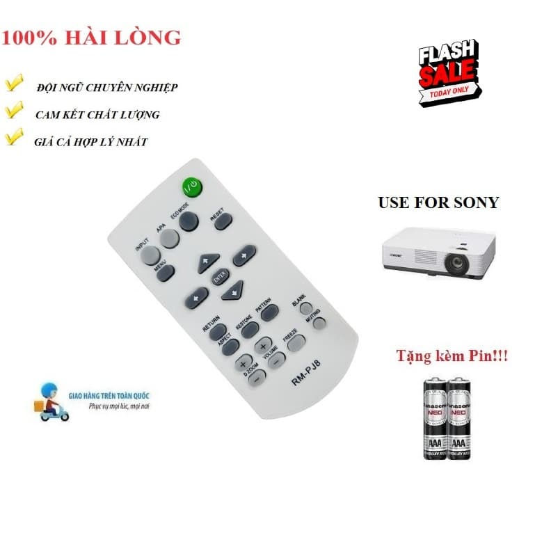 Remote Điều khiển thay thế tương thích cho máy chiếu Sony RM PJ8 HÀNG mới tặng kèm Pin