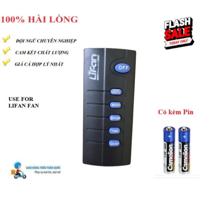 Remote Điều khiển thay thế tương thích cho quạt Lifan Hàng mới Tặng kèm Pin