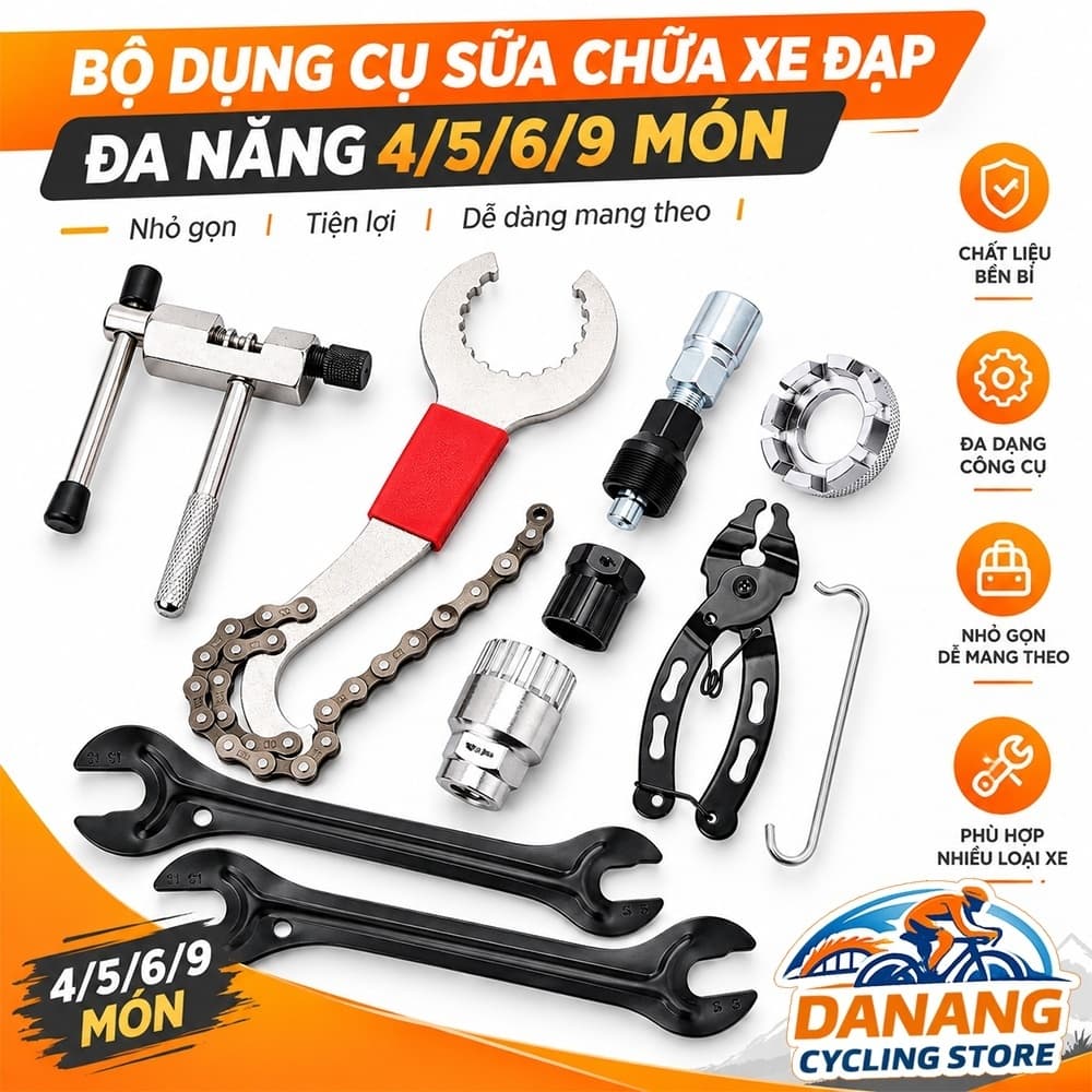 Bộ Dụng Cụ Sửa Chữa Xe Đạp Đa Năng 4 5 6 9 Món Bộ Đồ Nghề Bảo Dưỡng Xe Đạp