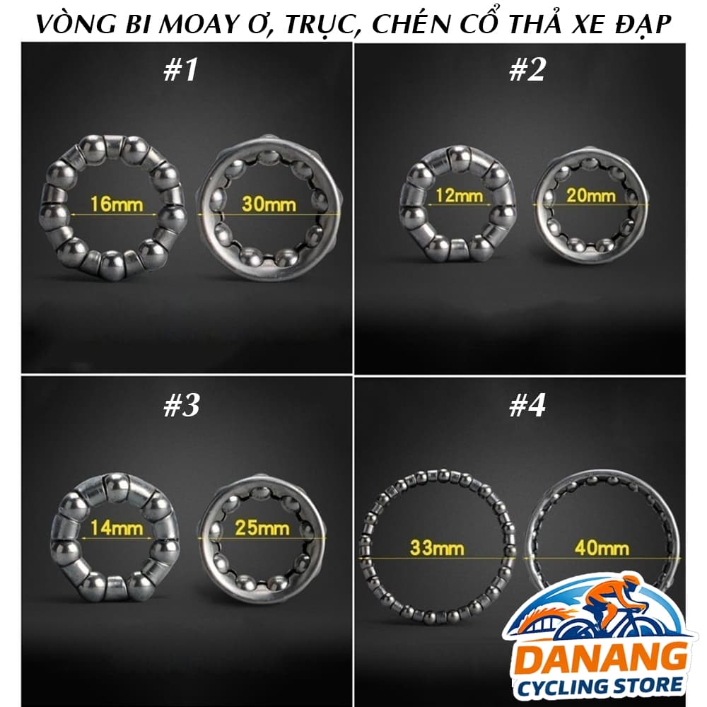 Set 2 Vòng Bi Thép Xe Đạp Cho Moay Ơ Trục Giữa Chén Cổ Thả