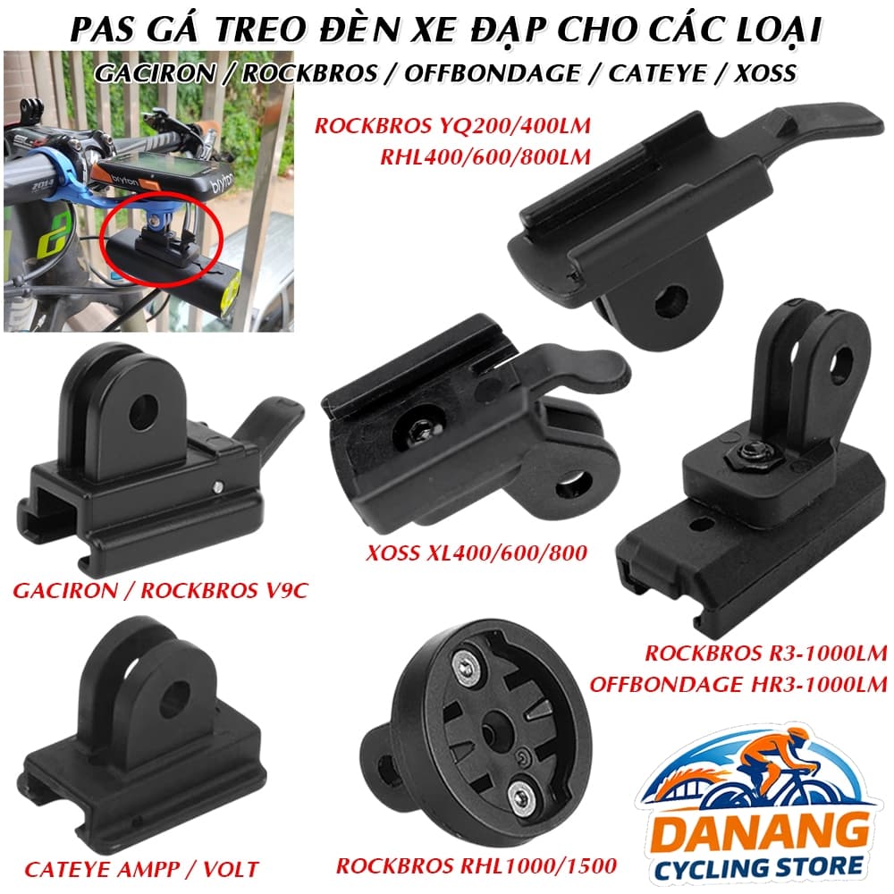 Pas giá treo đèn xe đạp tương thích các loại GACIRON ROCKBROS OFFBONDAGE CATEYE XOSS