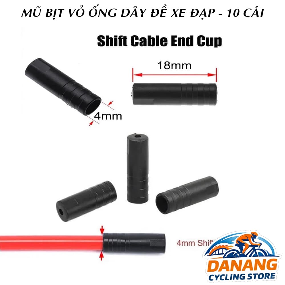 Mũ bịt ống dây đề xe đạp 4mm 10 Cái