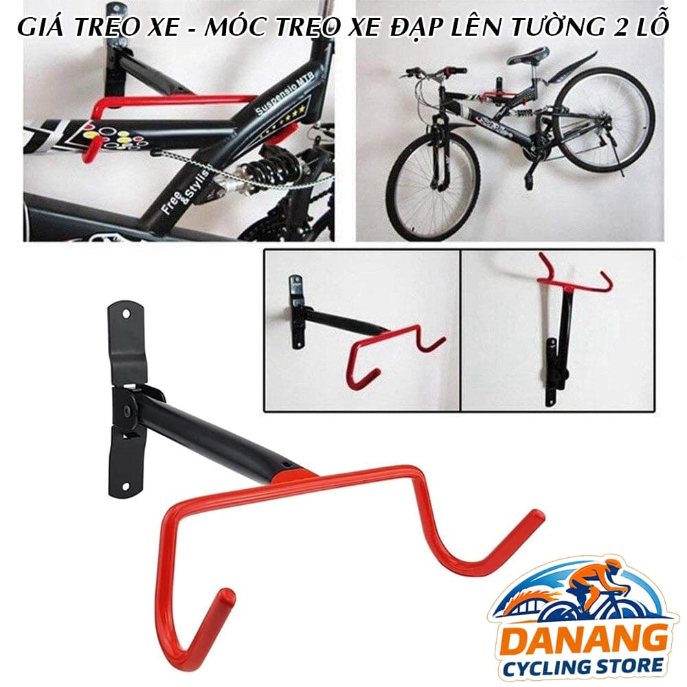 Giá Treo Xe Đạp Lên Tường 2 Lỗ Móc Treo Ngang Móc Lớn Chắc Chắn Tiết Kiệm Diện Tích