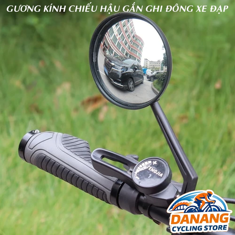 Gương Kính Chiếu Hậu Xe Đạp Gắn Ghi Đông Dễ Lắp Xoay Linh Hoạt 1 Cái