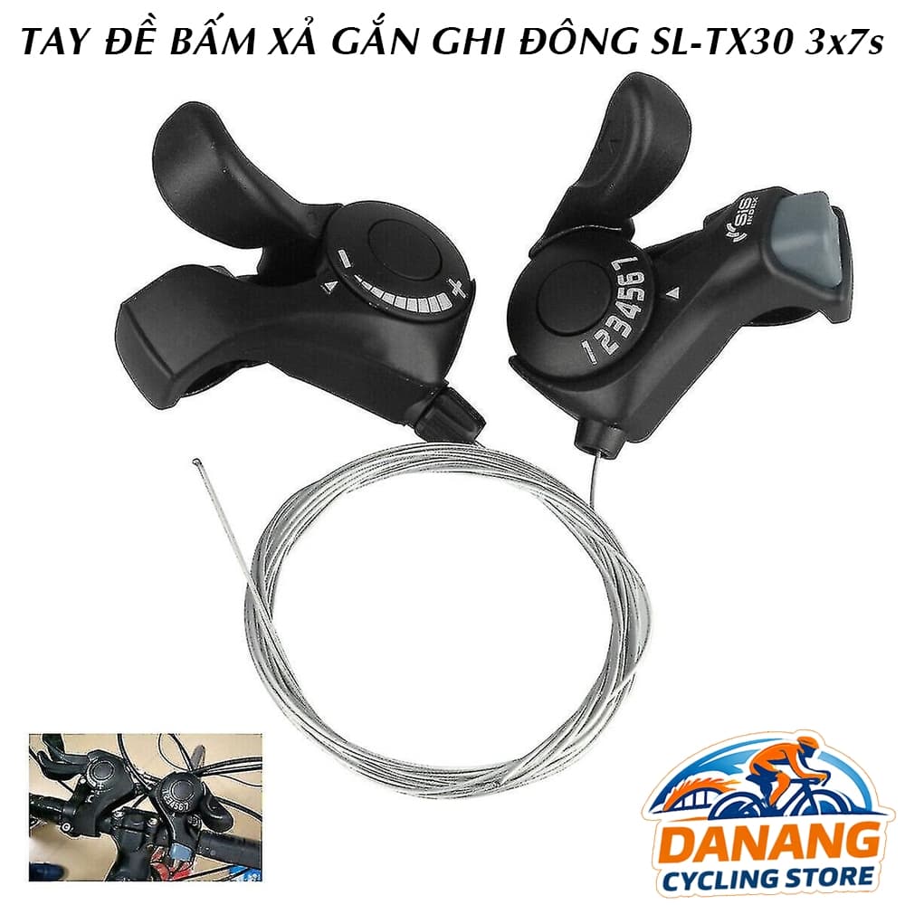 Tay Đề Bấm Xả Gắn Ghi Đông Xe Đạp SL TX30 3x7 Tốc Độ Chuyển Số Mượt
