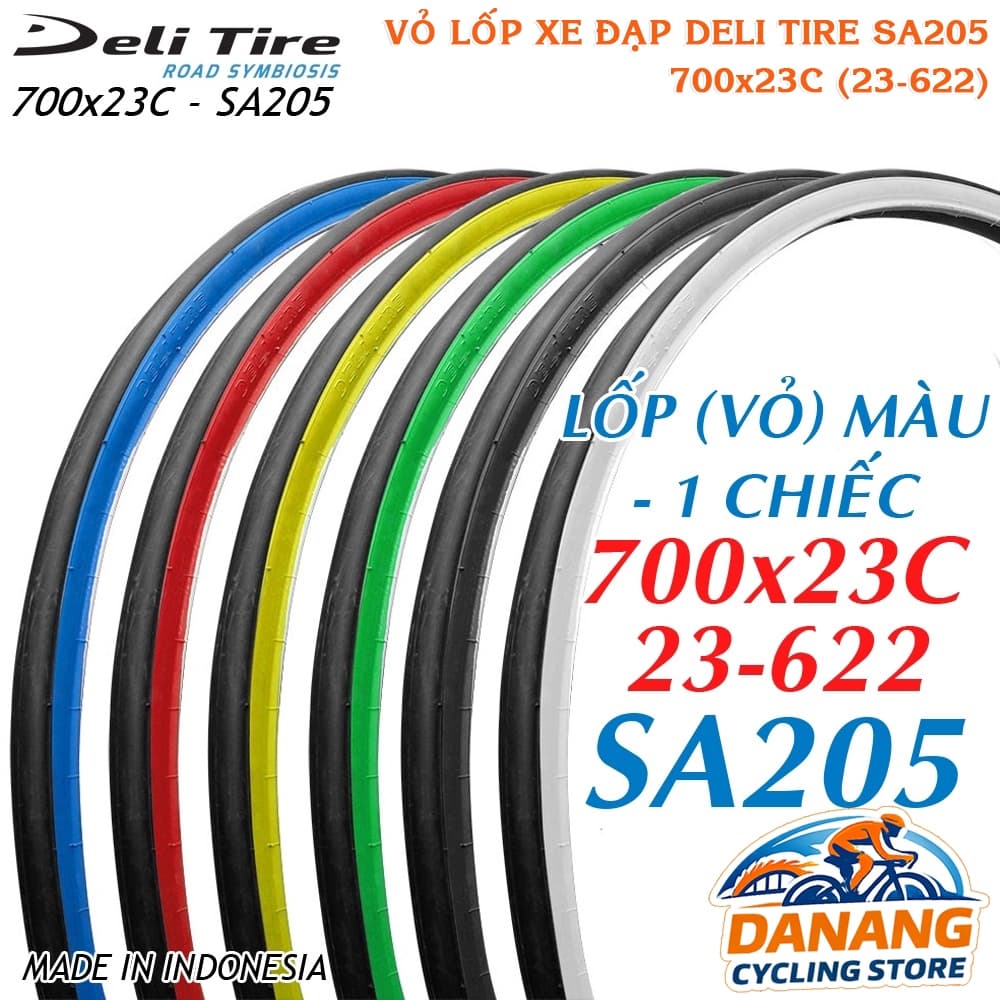 Lốp (Vỏ) Trọc Xe Đạp Deli Tire SA205 700x23C Màu 1 Cái