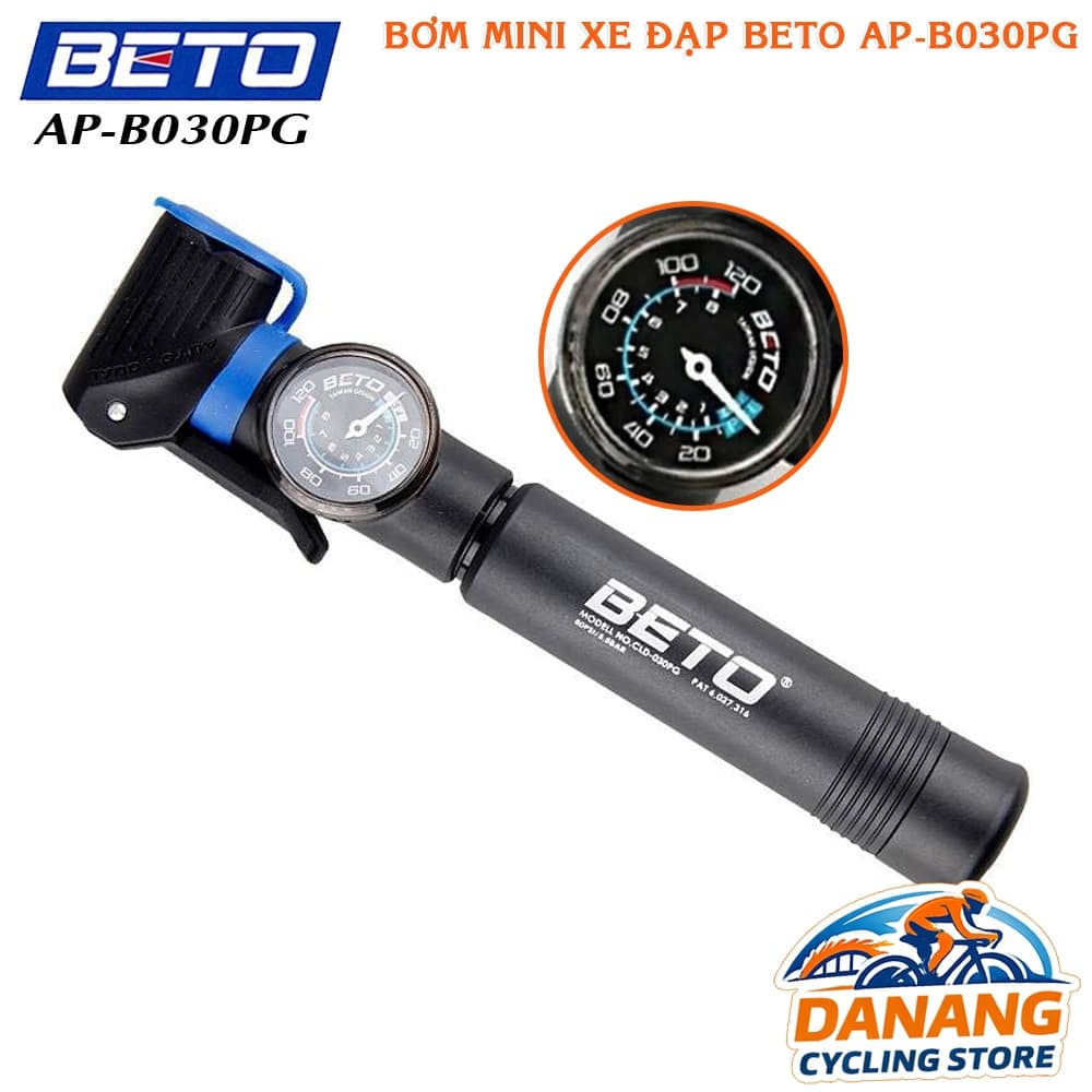 Bơm Mini Xe Đạp BETO AP B030PG Đồng Hồ Áp Suất Bơm Tay Cao Cấp