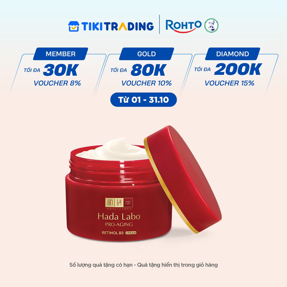 Kem dưỡng cải thiện lão hóa Hada Labo Pro Aging Retinol B3 Cream 50g
