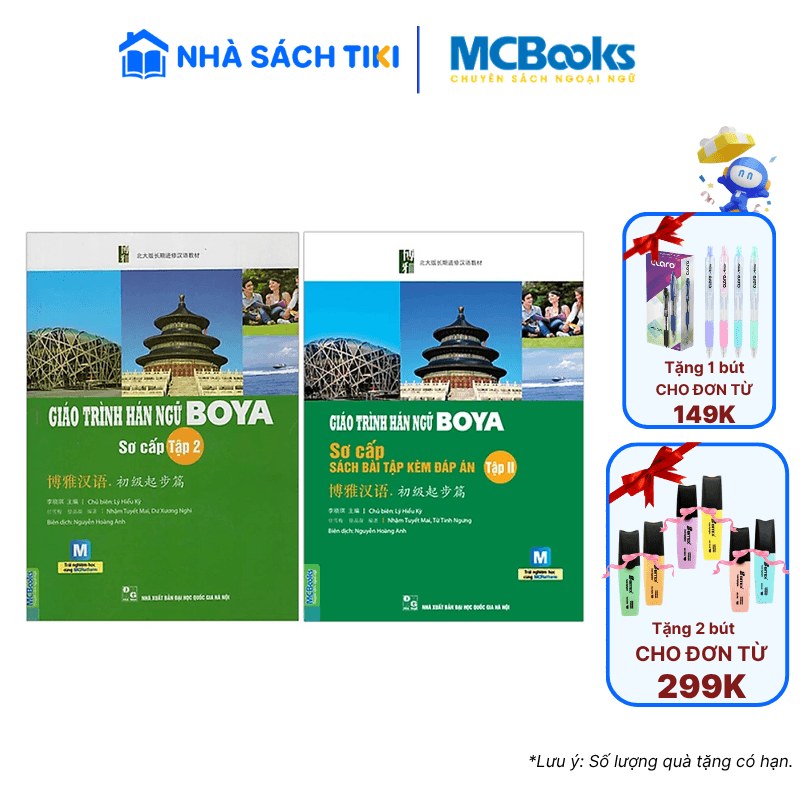 Combo Giáo Trình Hán Ngữ Boya Sơ Cấp 2 Sách Bài Tập Đáp Án Tái Bản Kèm App