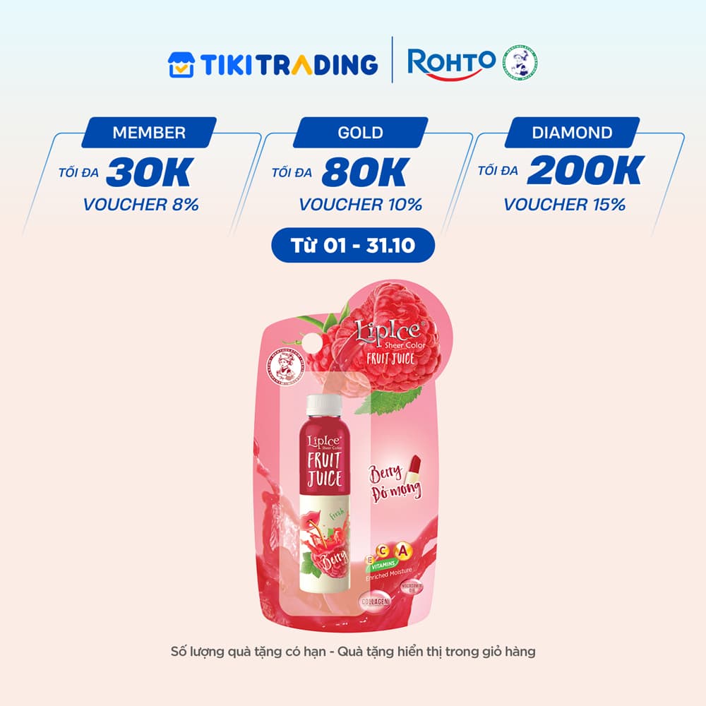 Son dưỡng có màu chiết xuất trái cây Lipice Sheer Color Fruit Juice Berry 4g Đỏ Mọng 4g
