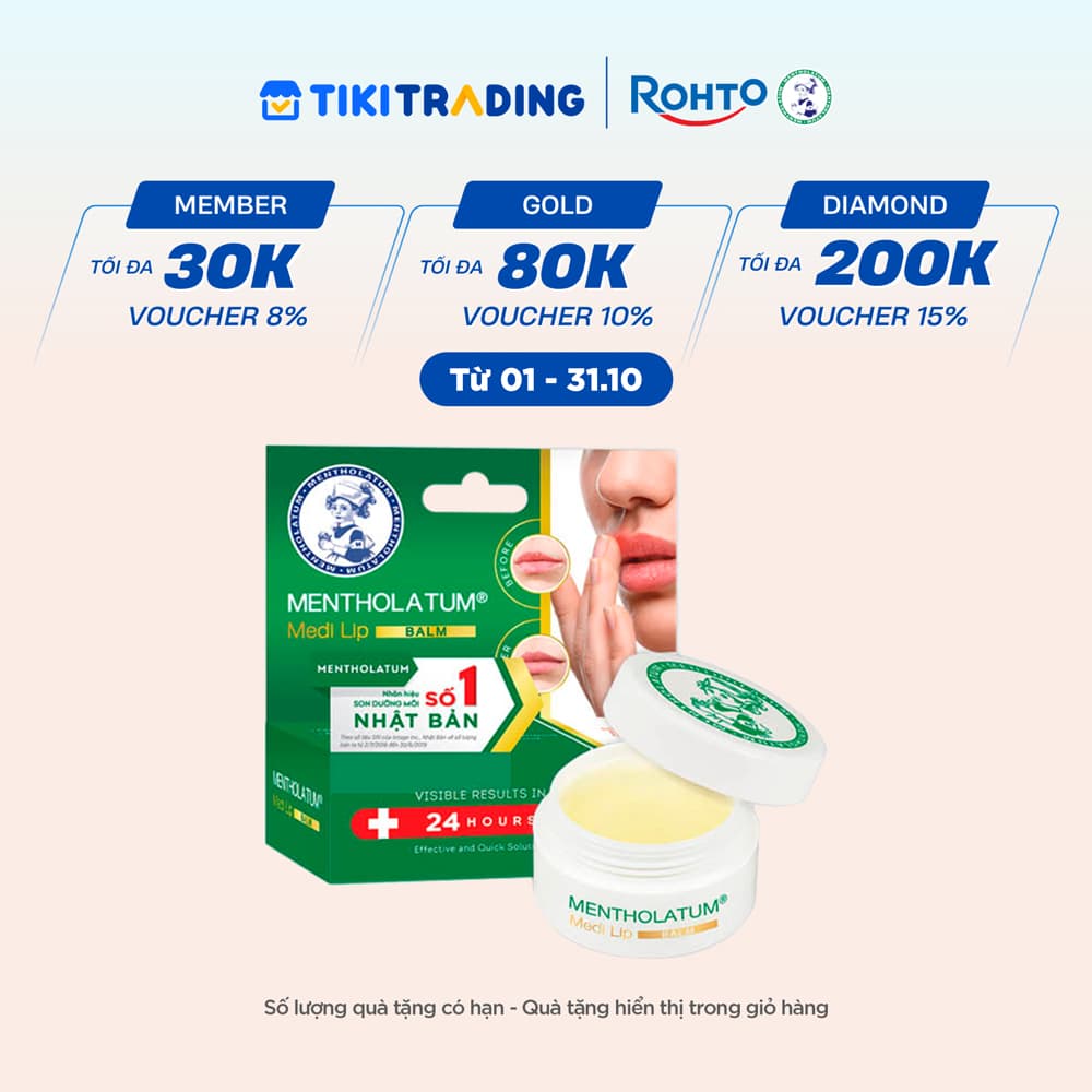 Son dưỡng môi dạng sáp chuyên biệt dành cho môi khô nứt nẻ Mentholatum Medi Lip Balm 7g