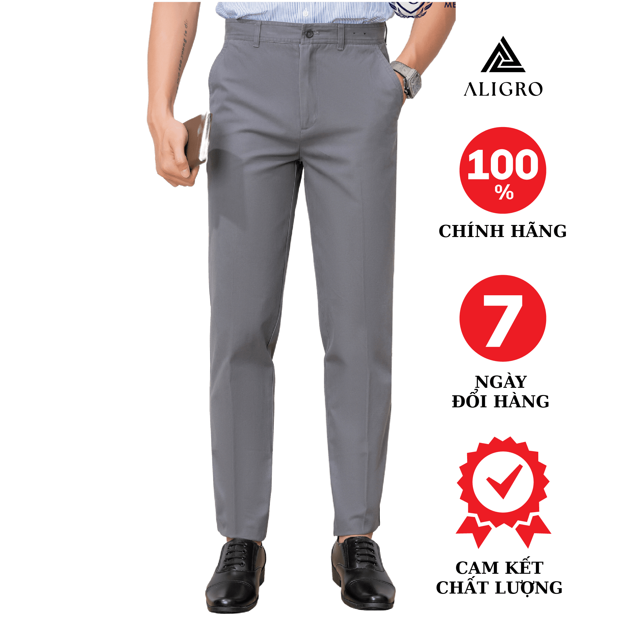 Quần kaki nam công sở màu ghi đậm ALGK058 31