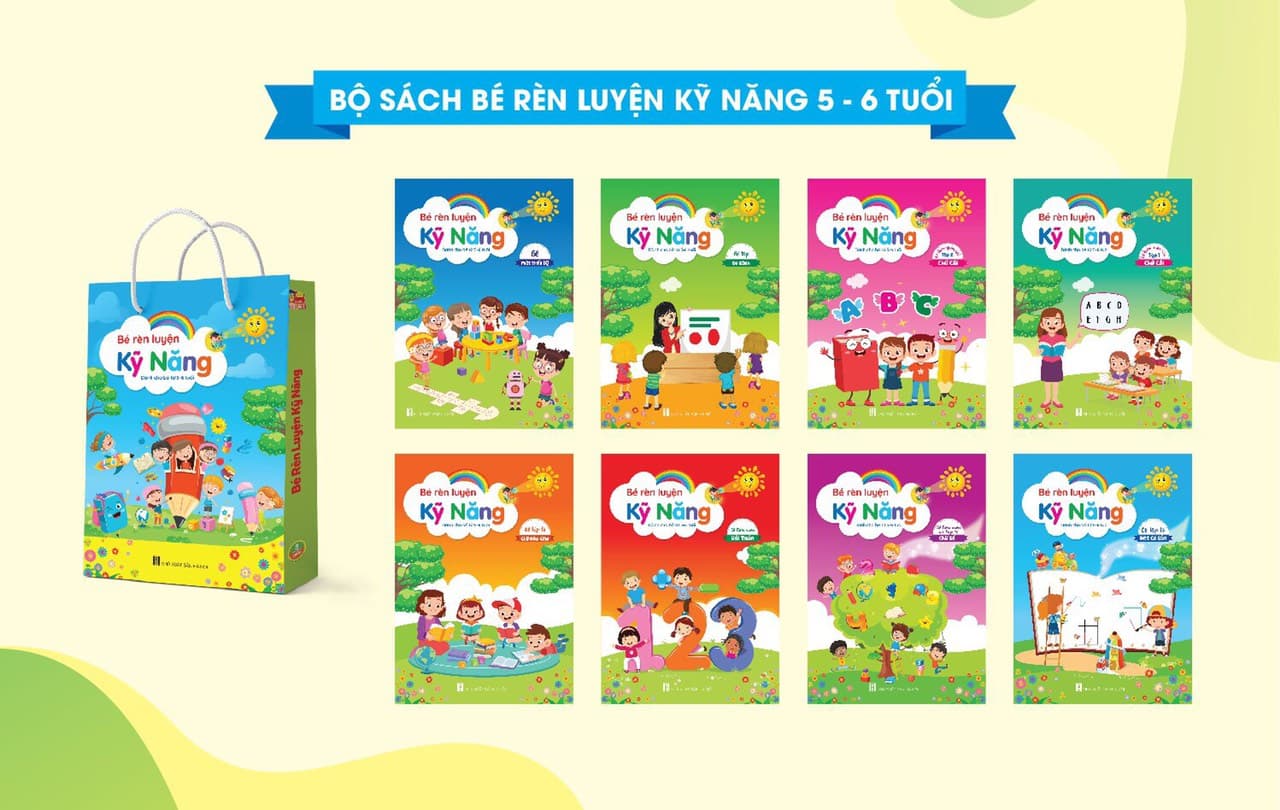 Bộ 8 cuốn Bé Rèn Kỹ Năng Dành Cho Bé 5 6 Tuổi