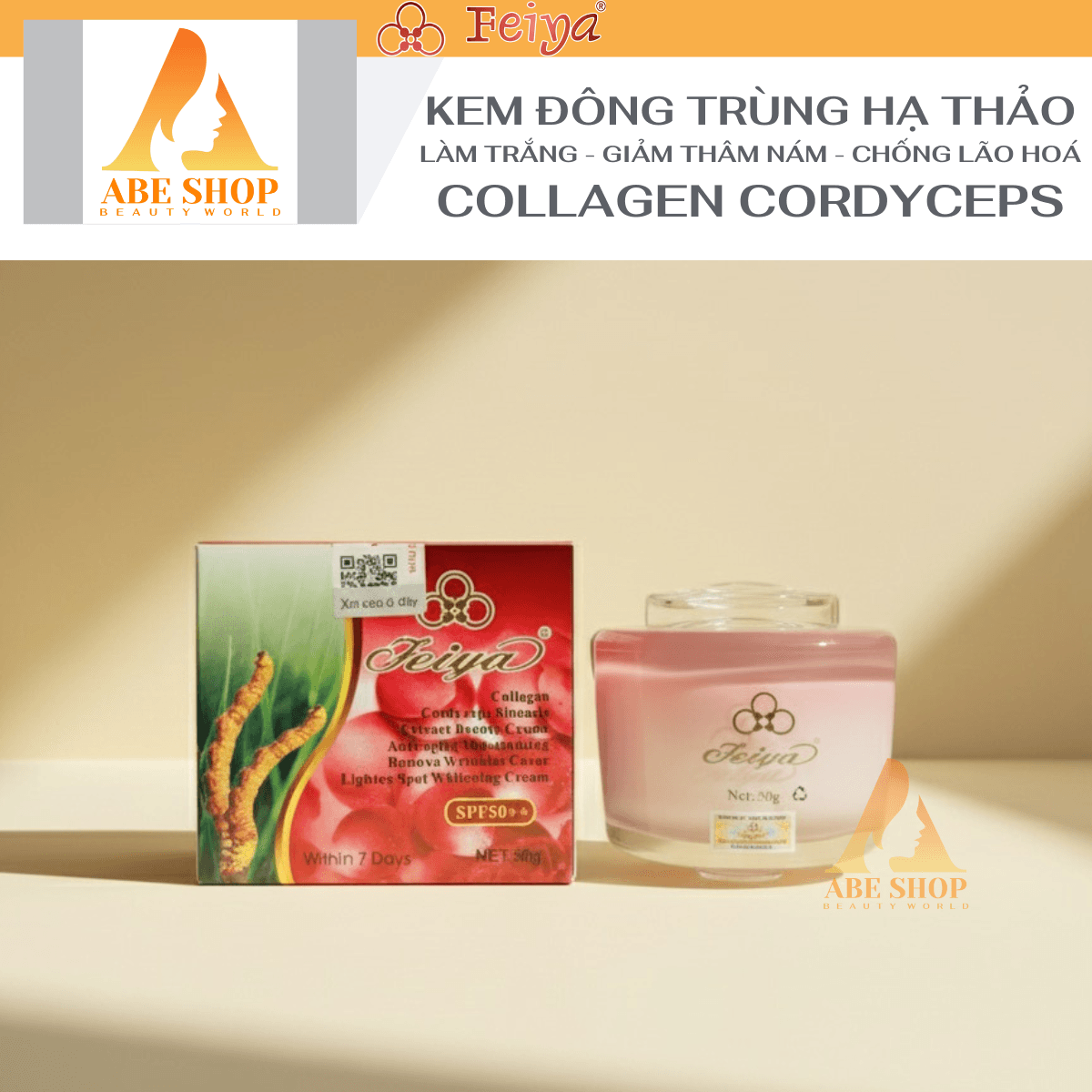 Kem FEIYA Đông Trùng Hạ Thảo 50g Làm Trắng Giảm Thâm Nám Cải Thiện Da Tối Màu Cân Bằng Da Chống Lão Hóa