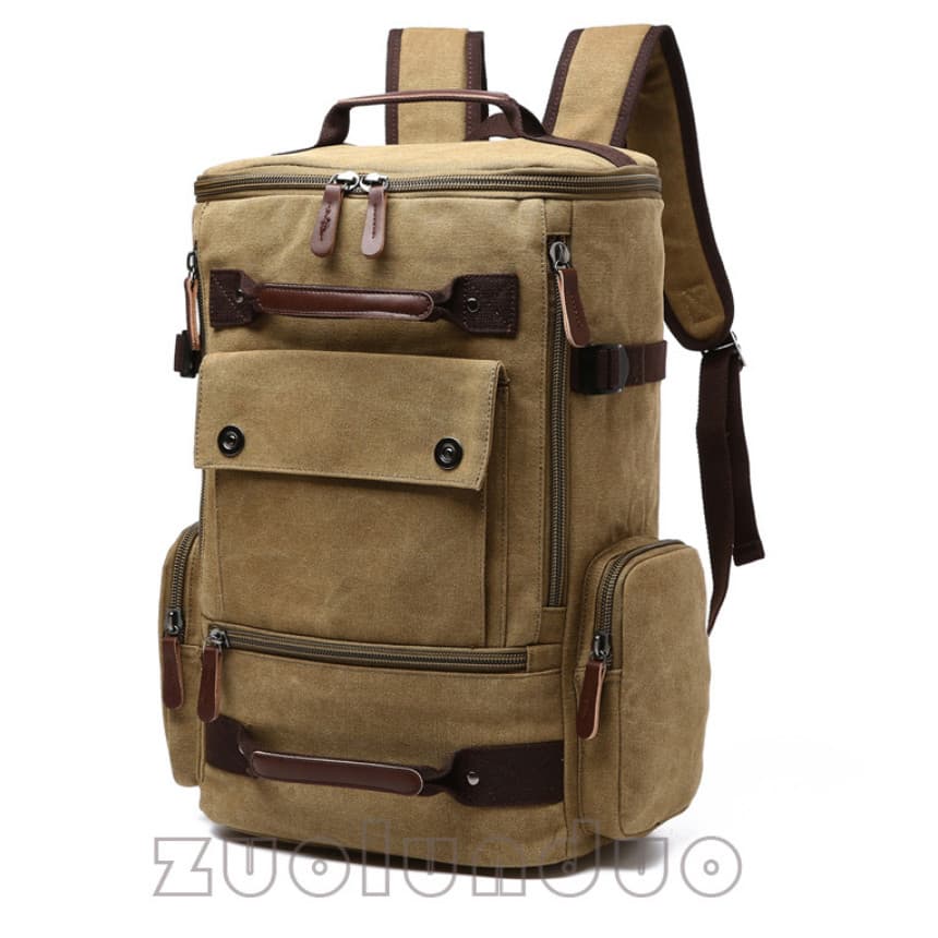 Balo nam thời trang vải canvas cao cấp phong cách mới Màu kaki