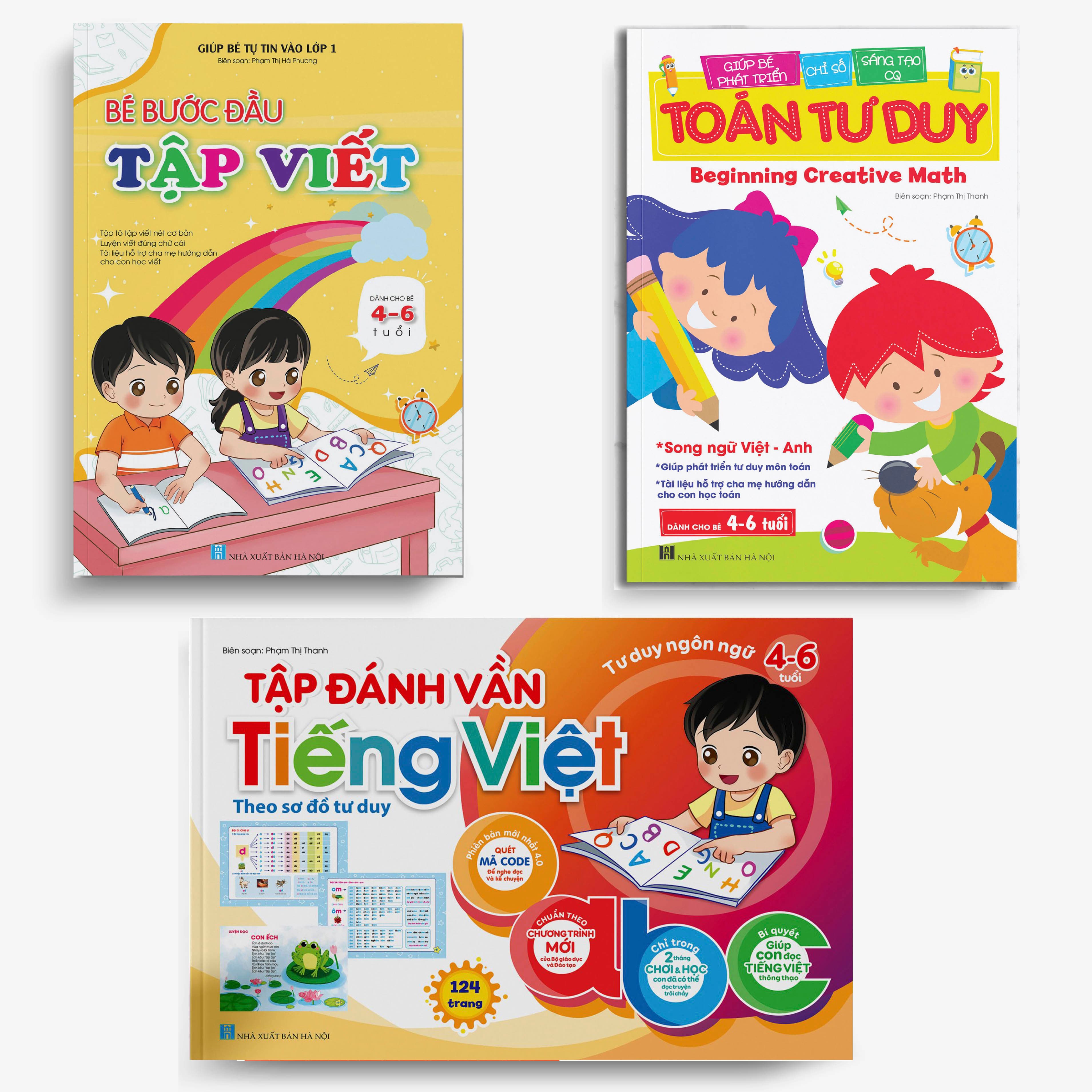 Combo 3 cuốn Toán Tư duy Bước đầu Tập viết Tập đánh vần Tiếng Việt