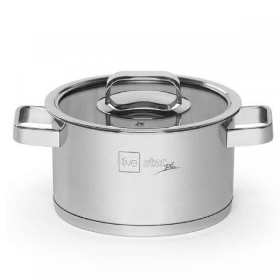 Nồi Inox 304 3 Đáy Nắp Kính Fivestar Bạc 18cm