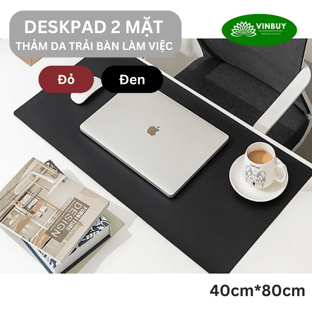 Miếng Lót Chuột Cỡ Lớn Pad Chuột Cỡ Lớn Bằng Da Cao Cấp 40cmx80cm Tấm Lót Chuột Thảm Da Trang Trí Bàn Làm Việc VinBuy Đen Đỏ