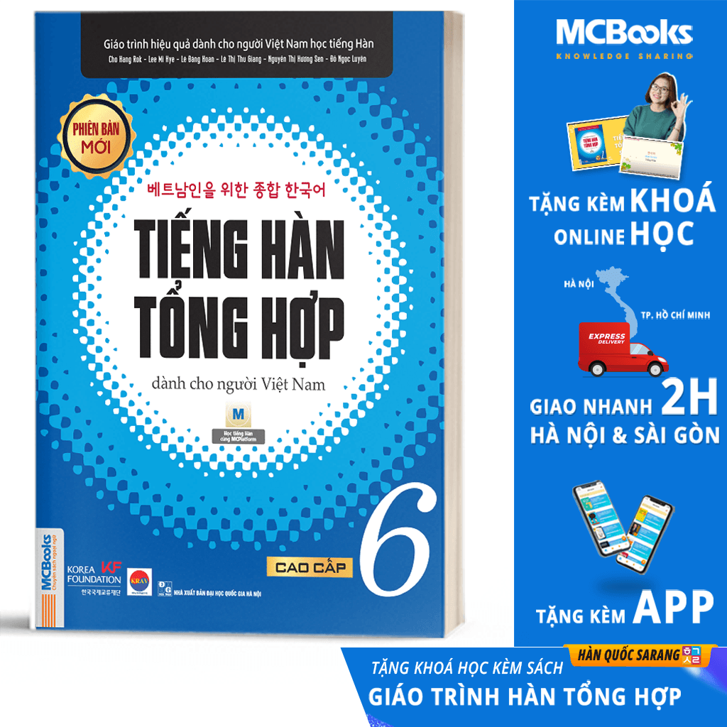 Sách Giáo Trình Tiếng Hàn Tổng Hợp Cao Cấp 6 Bản Trắng Đen
