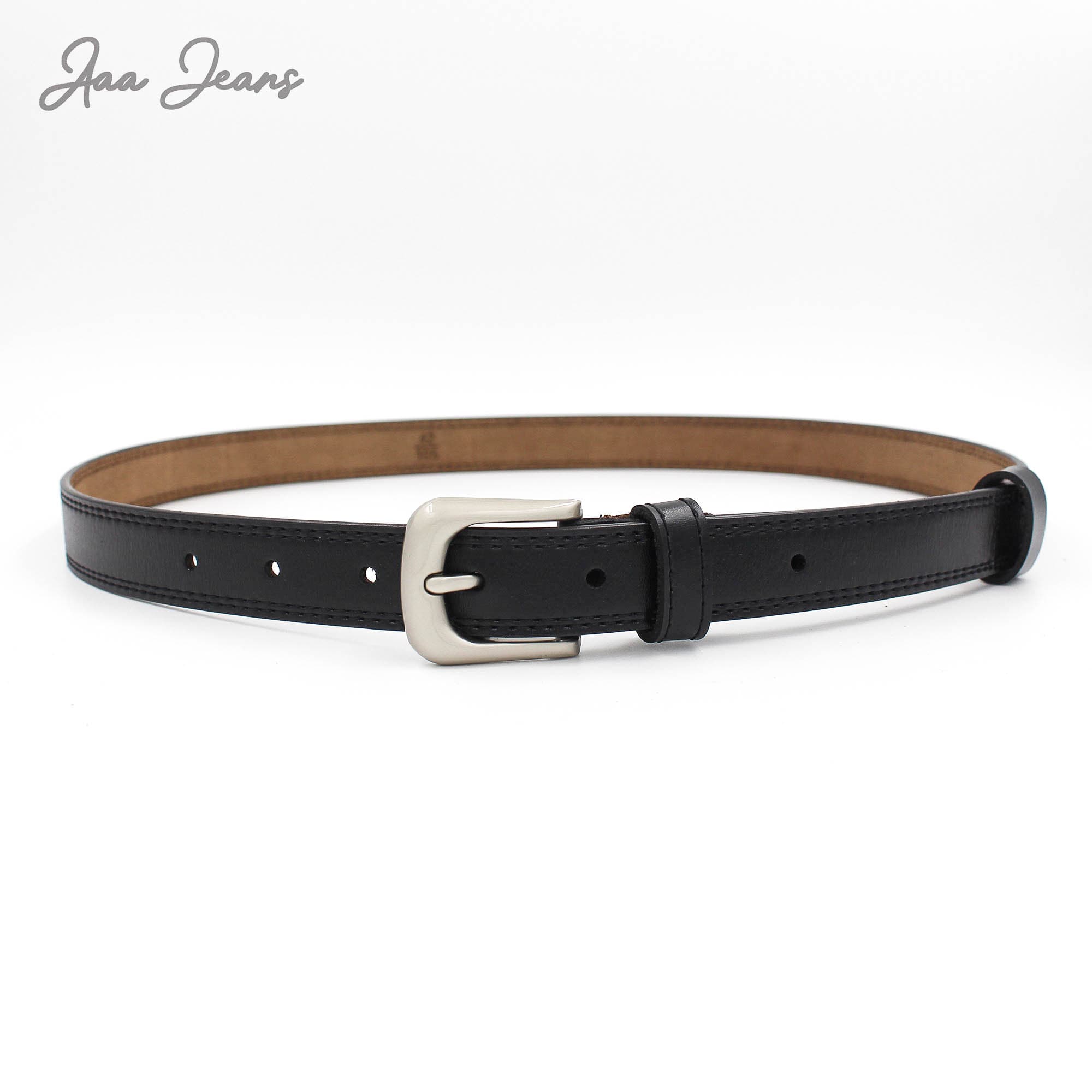 Dây Lưng Nữ Khóa Classic Genuine Grain Leather Aaa Jeans Đen