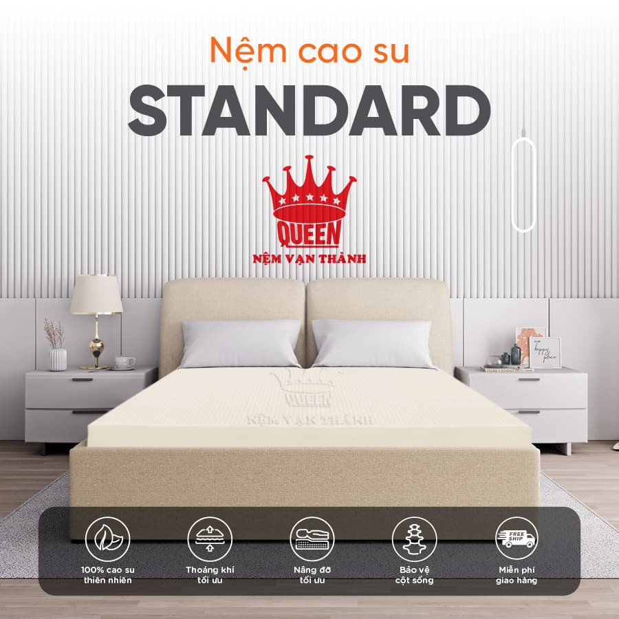 Nệm cao su Vạn Thành Standard 180x200x5