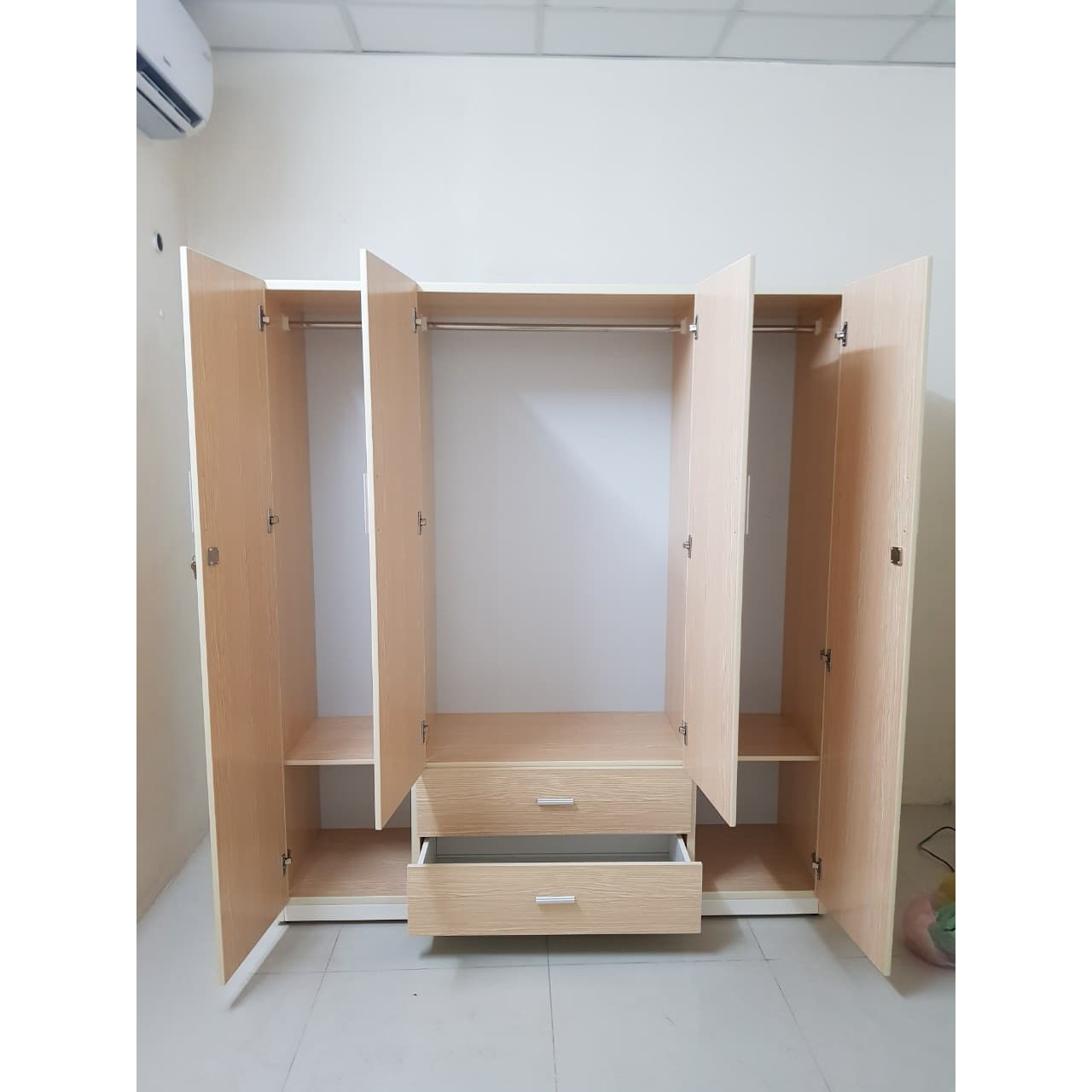 Tủ áo 4 cánh 2 ngăn kéo chất lượng loại I Juno Sofa 1m6 x 1m8 Gỗ