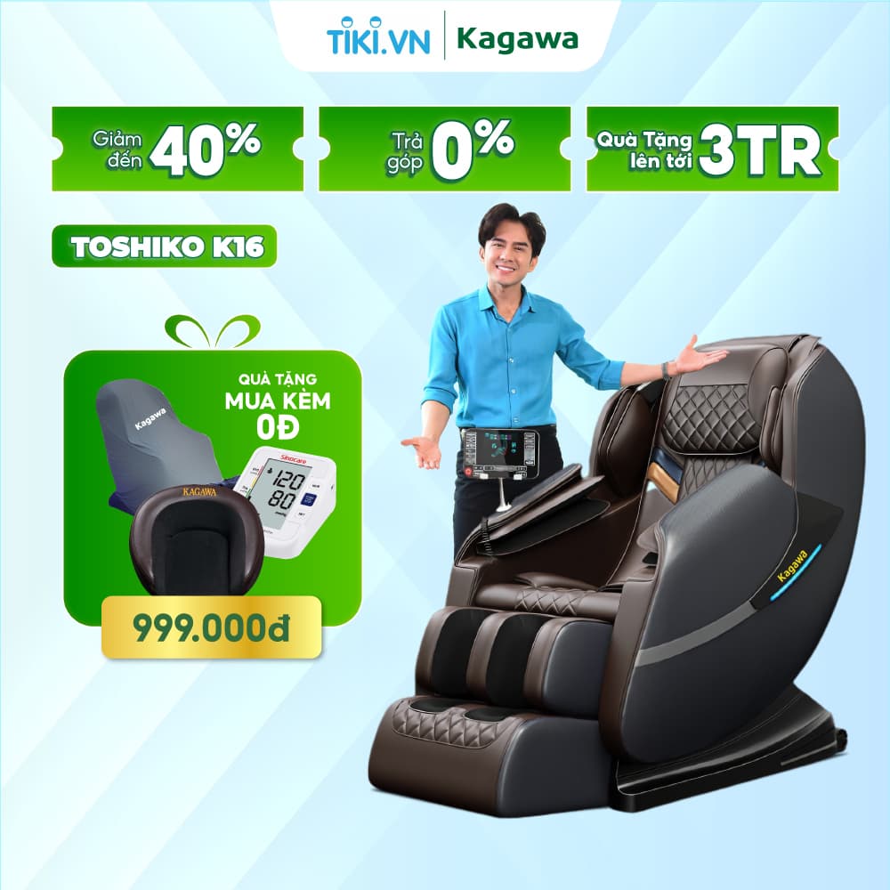 Ghê massage toan thân Kagawa K16 đa chưc năng công nghê quet AI thông minh tư đông do tim huyêt đao