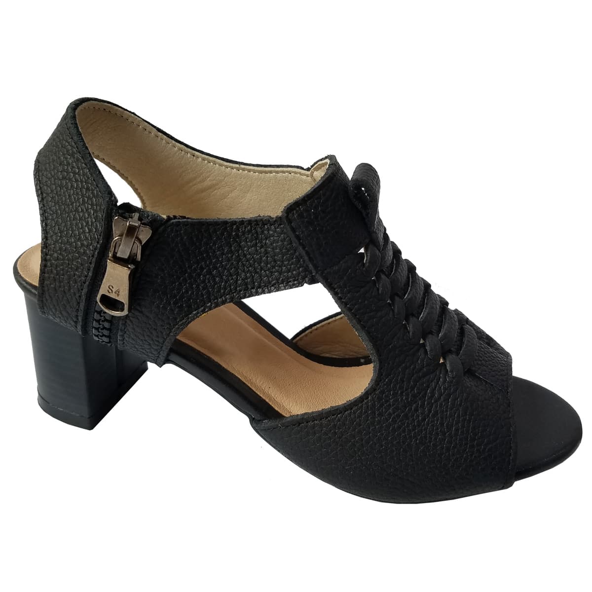 Giày Sandal Cao Gót Da Bò BIGGBEN Cao 5 Phân SDCG60 39 Đen