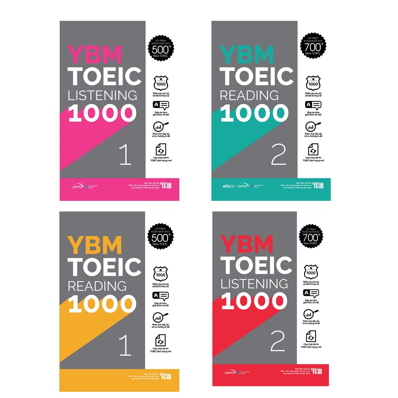 Combo YBM TOEIC 1000 4 Vol Trọn Bộ 4 Cuốn YBM TOEIC Reading 1000 Trọn Bộ 2 Tập YBM TOEIC Listening 1000 Trọn Bộ 2 Tập