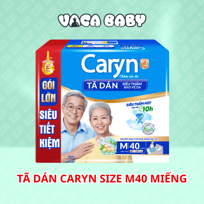 Tã Dán Siêu Thấm Caryn Gói Siêu Tiết Kiệm M40 40 Miếng