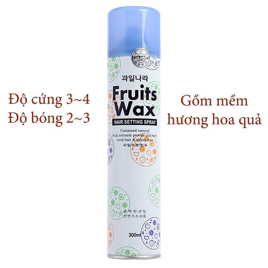 Gôm xịt tóc tạo kiểu siêu cứng giữ nếp lâu Mugens Hair Spray Hàn Quốc 300ml Móc khóa Gôm mềmHương hoa qủa