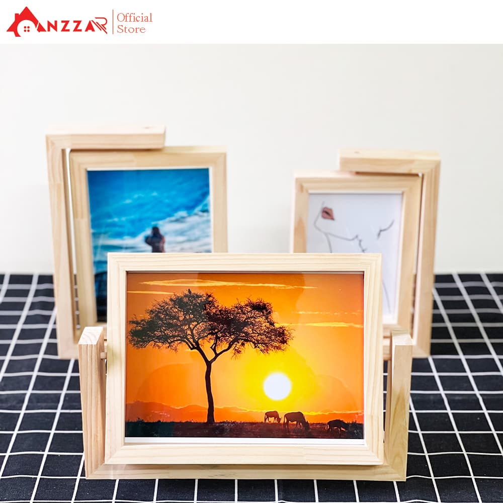 Khung ảnh để bàn xoay dọc nhiều kích thước khung ảnh trang trí Anzzar 04 15cmx21cmx4cm