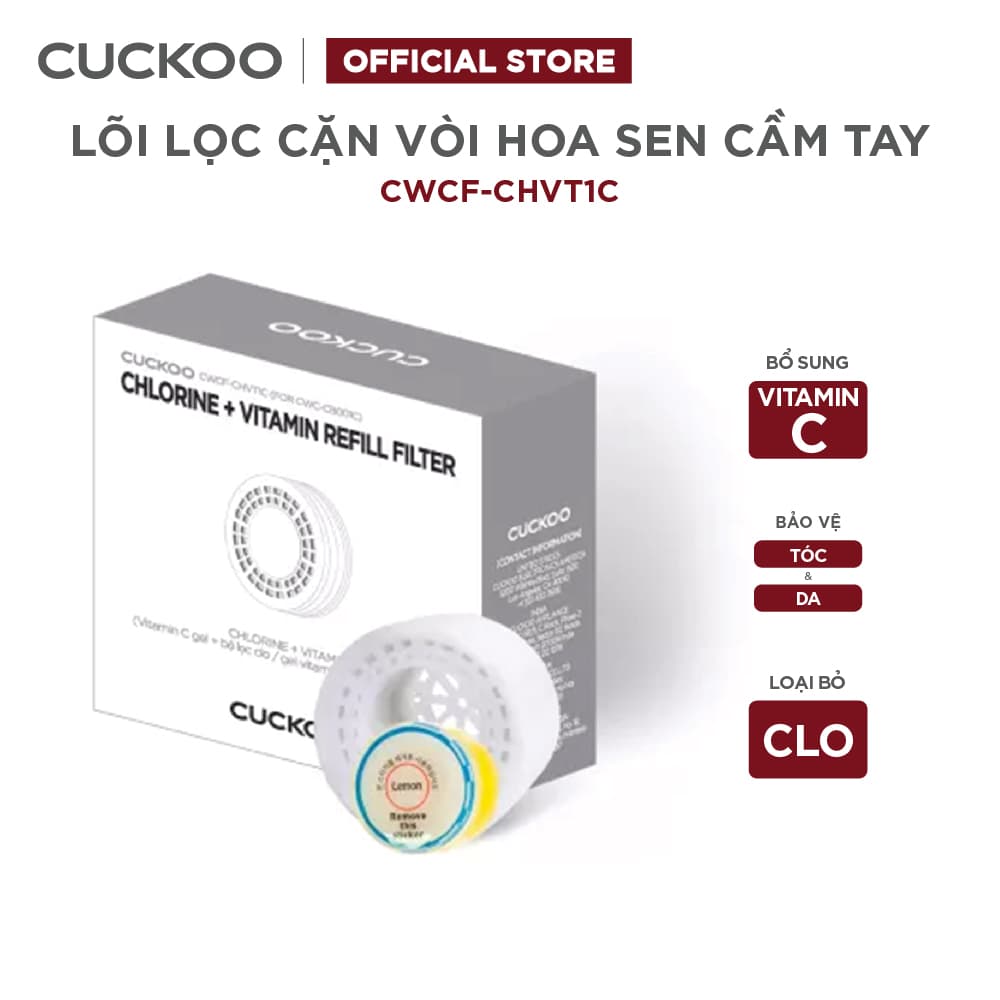 Phụ kiện vòi sen Cuckoo CWCF CHVT1C Lõi bổ sung vitamin C và Lõi Clo