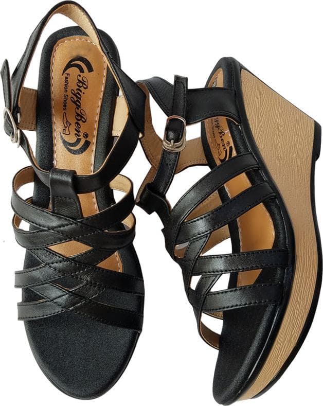 Giày Sandal Nữ Đế Xuồng BIGGBEN Da Bò Thật SDX21 38