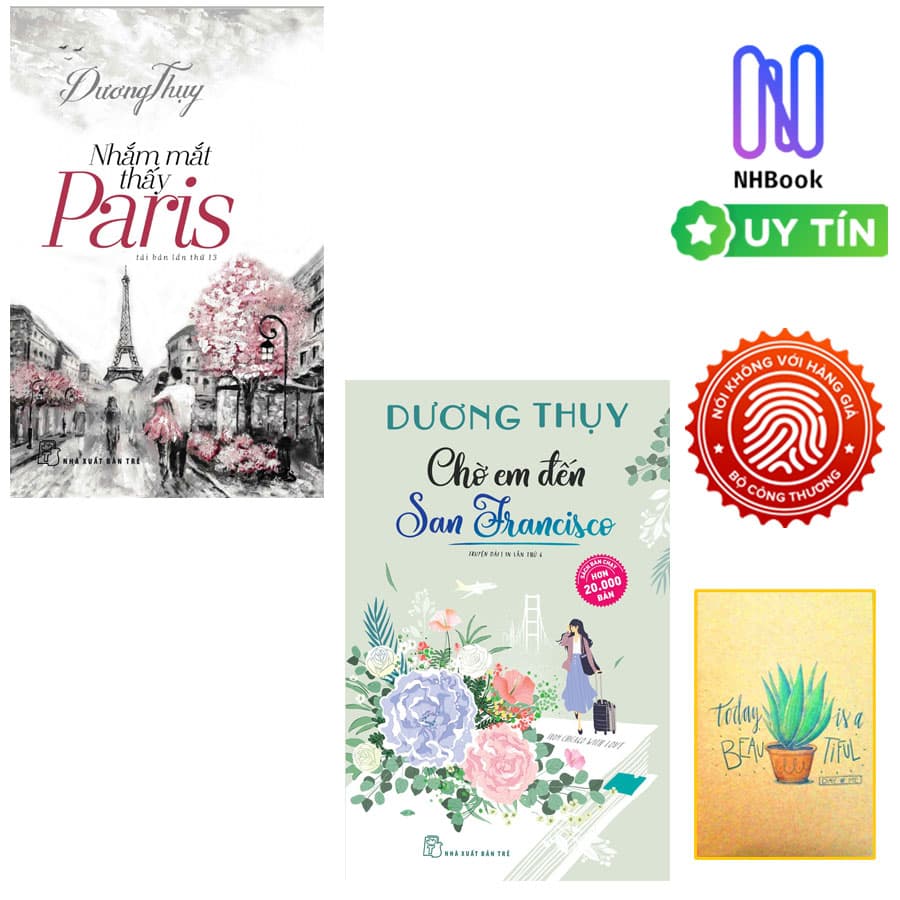 Combo Chờ Em Đến San Francisco và Nhắm Mắt Thấy Paris Tặng Kèm Sổ Tay Xương Rồng