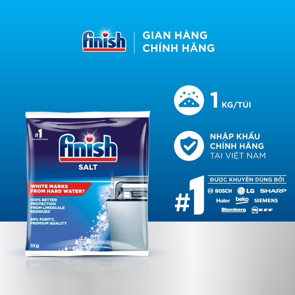 Muối Rửa Chén Bát Finish Salt Bịch 1KG