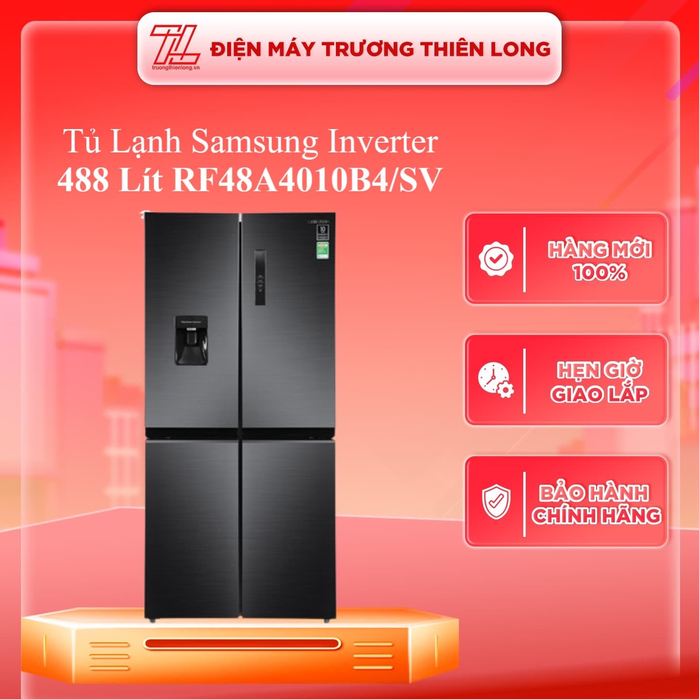 Tủ lạnh Samsung Multidoor Inverter 488 lít RF48A4010B4SV MỚI 2021 CHỈ GIAO HCM