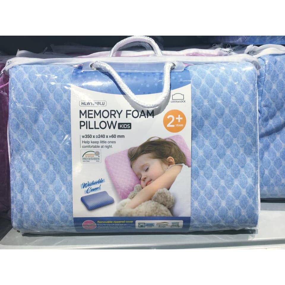 Gôi Memory Foam Dành Cho Tre Em Lock&Lock HLW181BLU 35x24x65cm Màu xanh dương