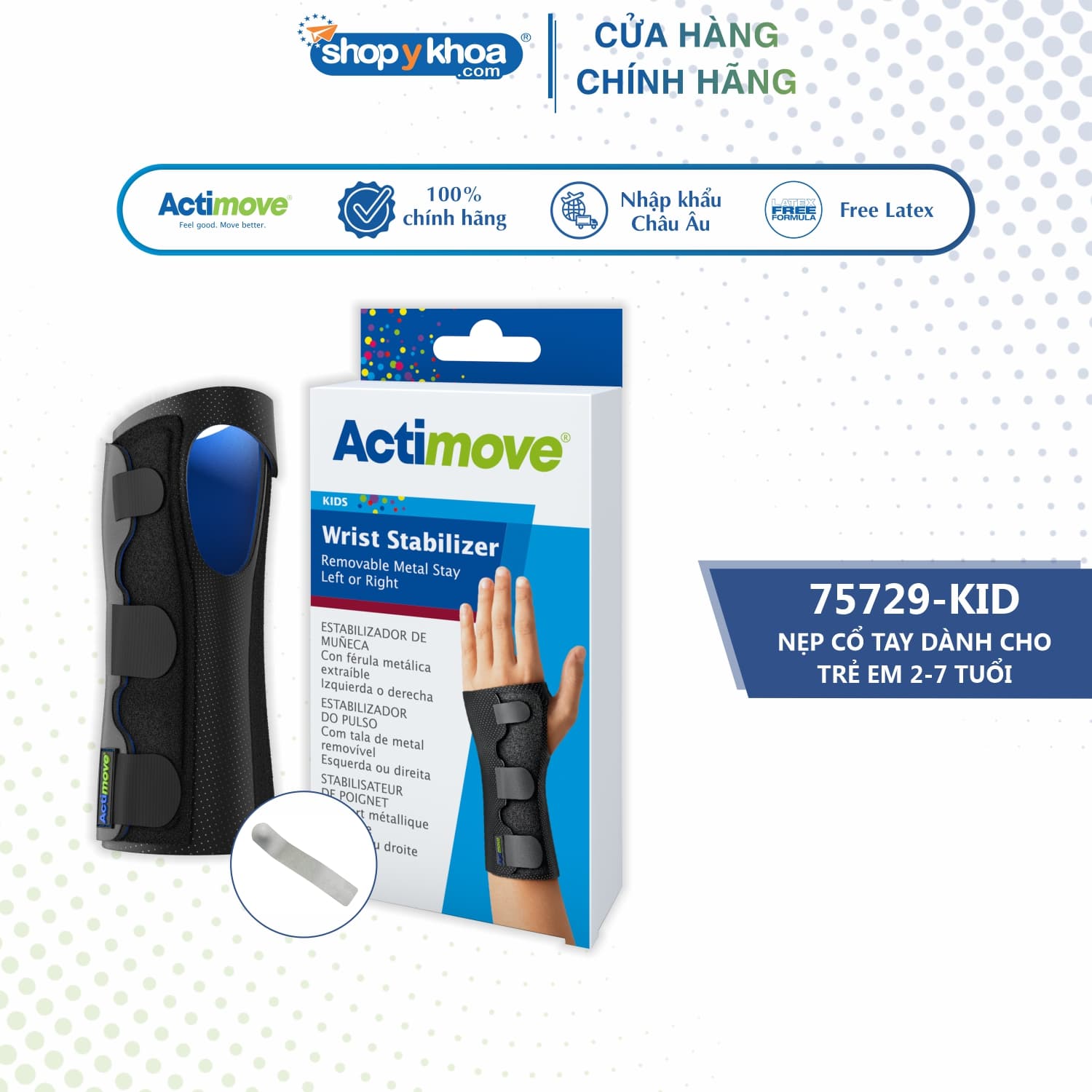 Nẹp cổ tay 75729 KID dành cho trẻ em từ 2 7 tuổi Actimove Wrist Stabilizer