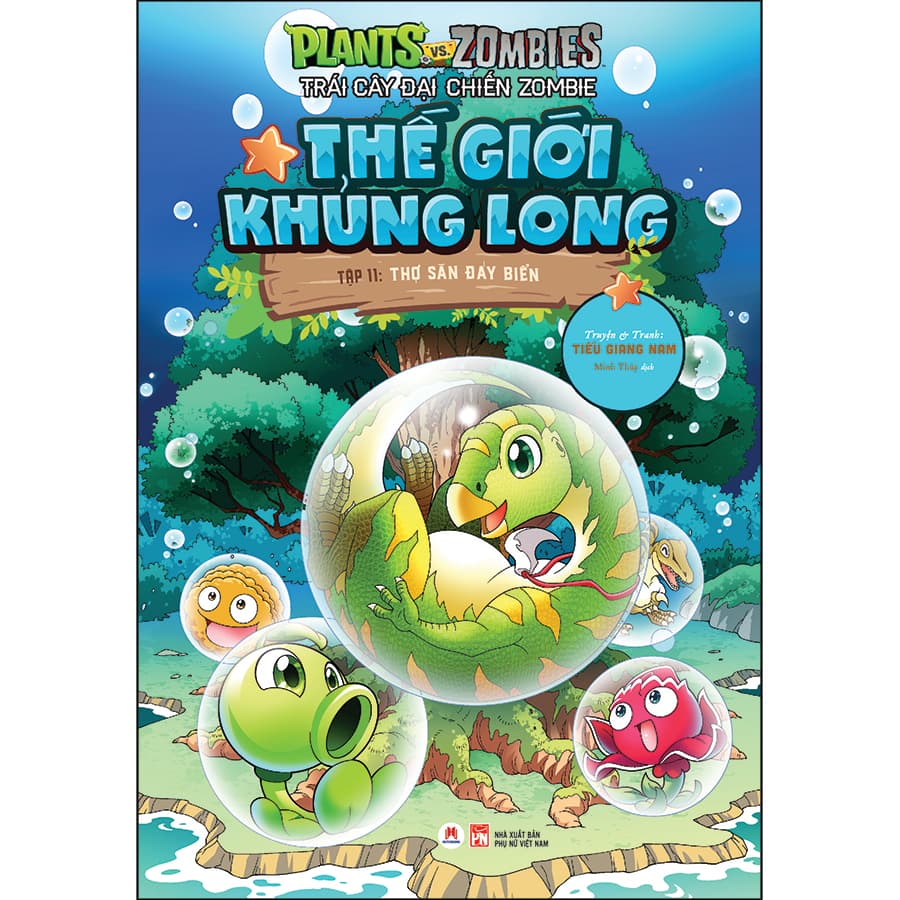 Sách Trái cây đại chiến Zombie Thế giới khủng long Tập 11 Thợ săn đáy biển