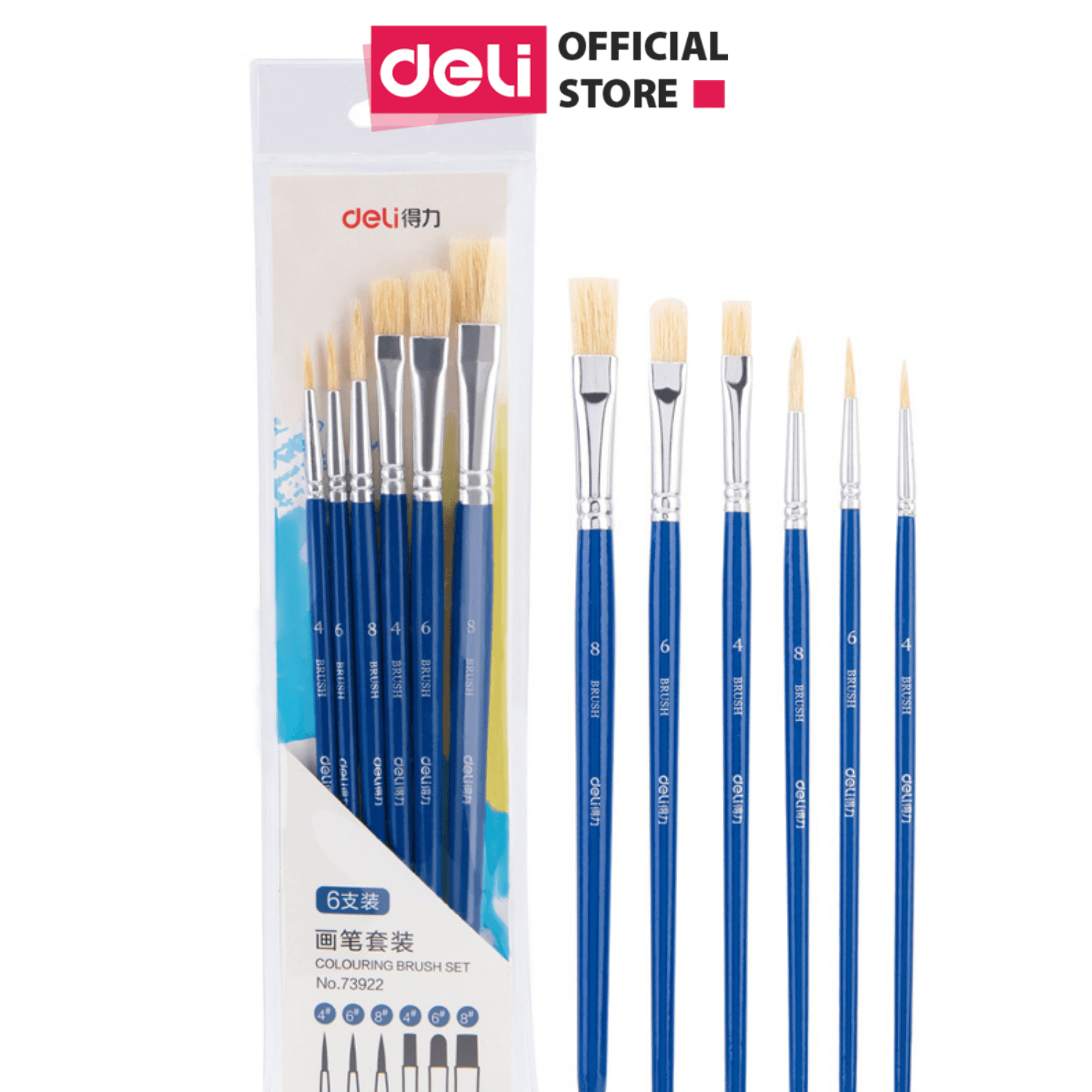 Bộ Cọ Vẽ Chuyên Nghiệp Deli Dùng Cho Màu NướcBộtSơn Acrylic Set 46 Cây 738857386673867 Bộ 6 cọ lông lơn 73922