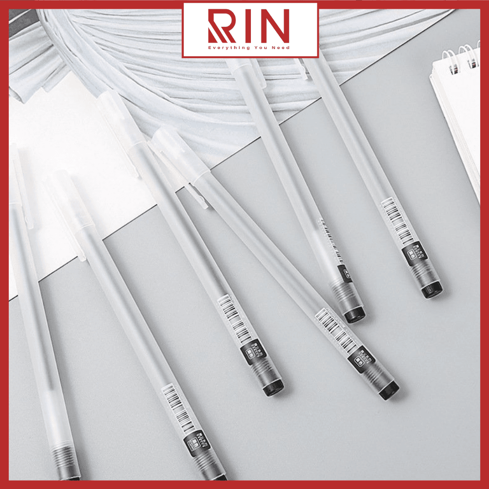 Bút mực gel 0.5mm bút bi nước Bút mực khô nhanh Bút ghi chép cơ bản nhiều màu lựa chọn Mực Đen Xanh Đỏ Mực đen Set 10 cây bút Gel