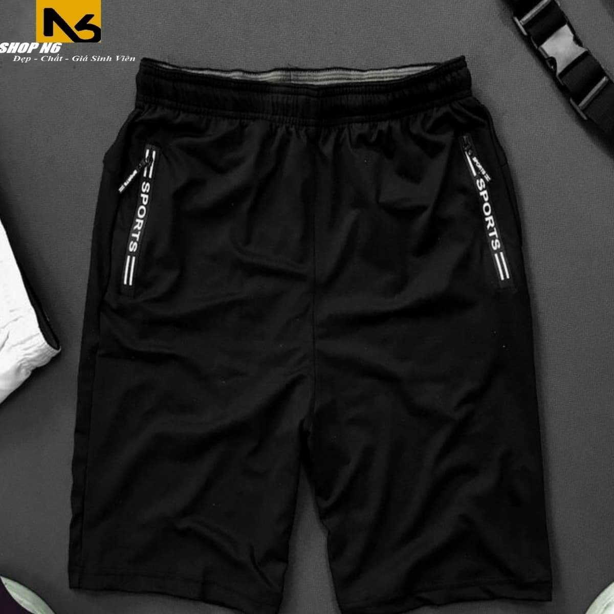 Quần short nam big size quần sọt nam thể thao quần đùi nam mặc nhà quần thun nam cotton 4 chiều co giãn cao cấp ShopN6 TSB2 L Đen
